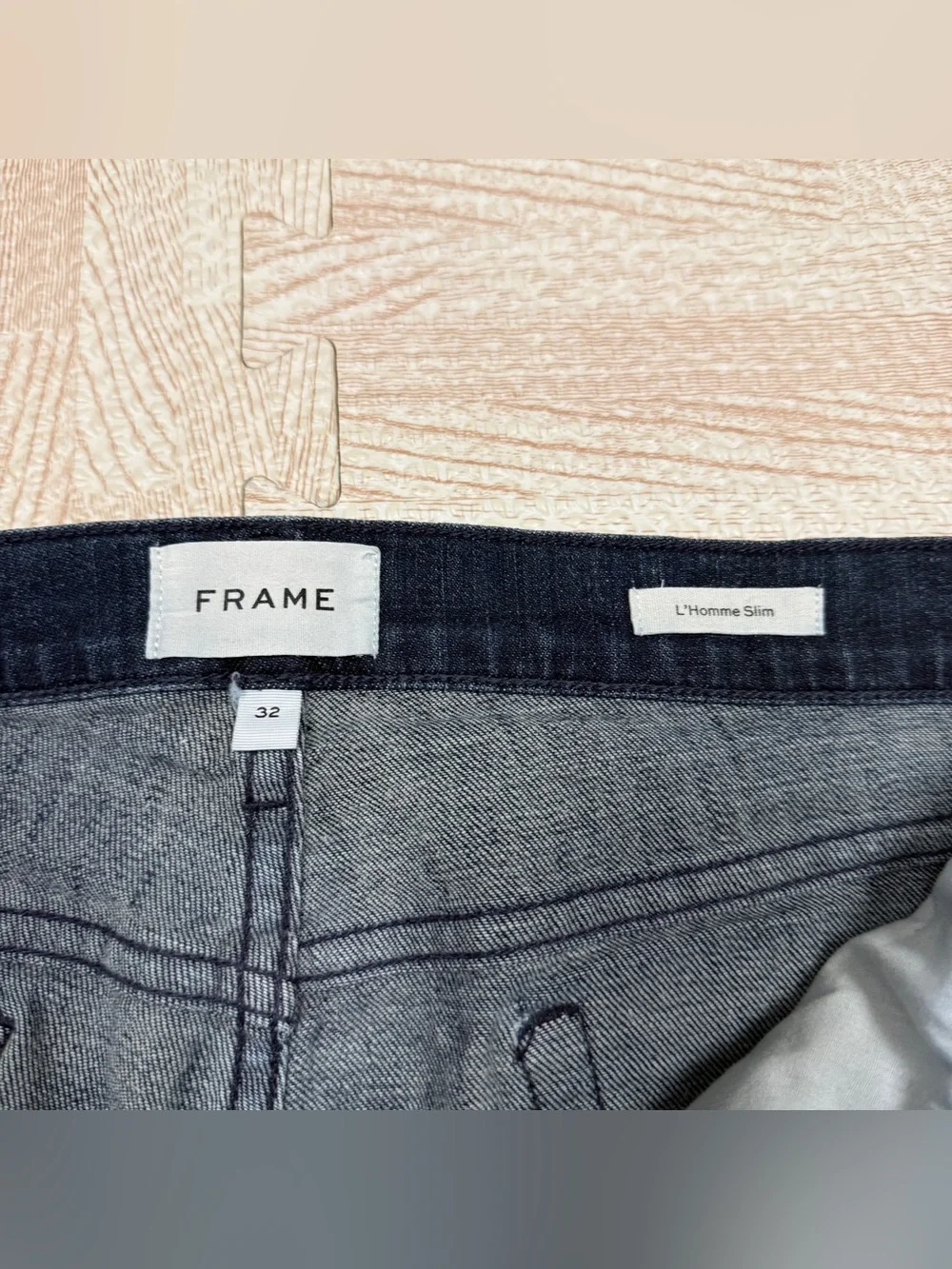FRAME Denim L'Homme Slim Straight Blue Jeans Stretch Mens Size 32 X 30 LMH468